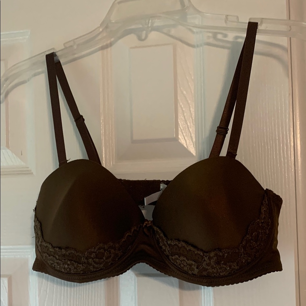 Rampage Brown Bra with Lace Trim Intimates